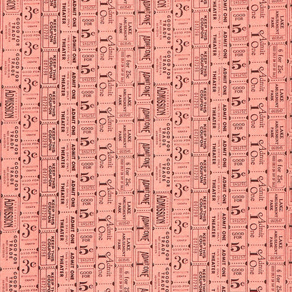 Art Journal - Ticket Rolls Coral Yardage