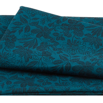 Pen and Ink - Floral Teal 118" Wide Backing 3 Yard Cut