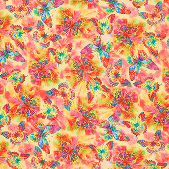 Novelty - Timeless Treasures Butterflies Electric Yardage