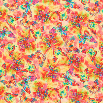 Novelty - Timeless Treasures Butterflies Electric Yardage