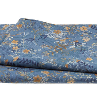 Blue Bird of Happiness - Small Flowers Blue 2 Yard Cut