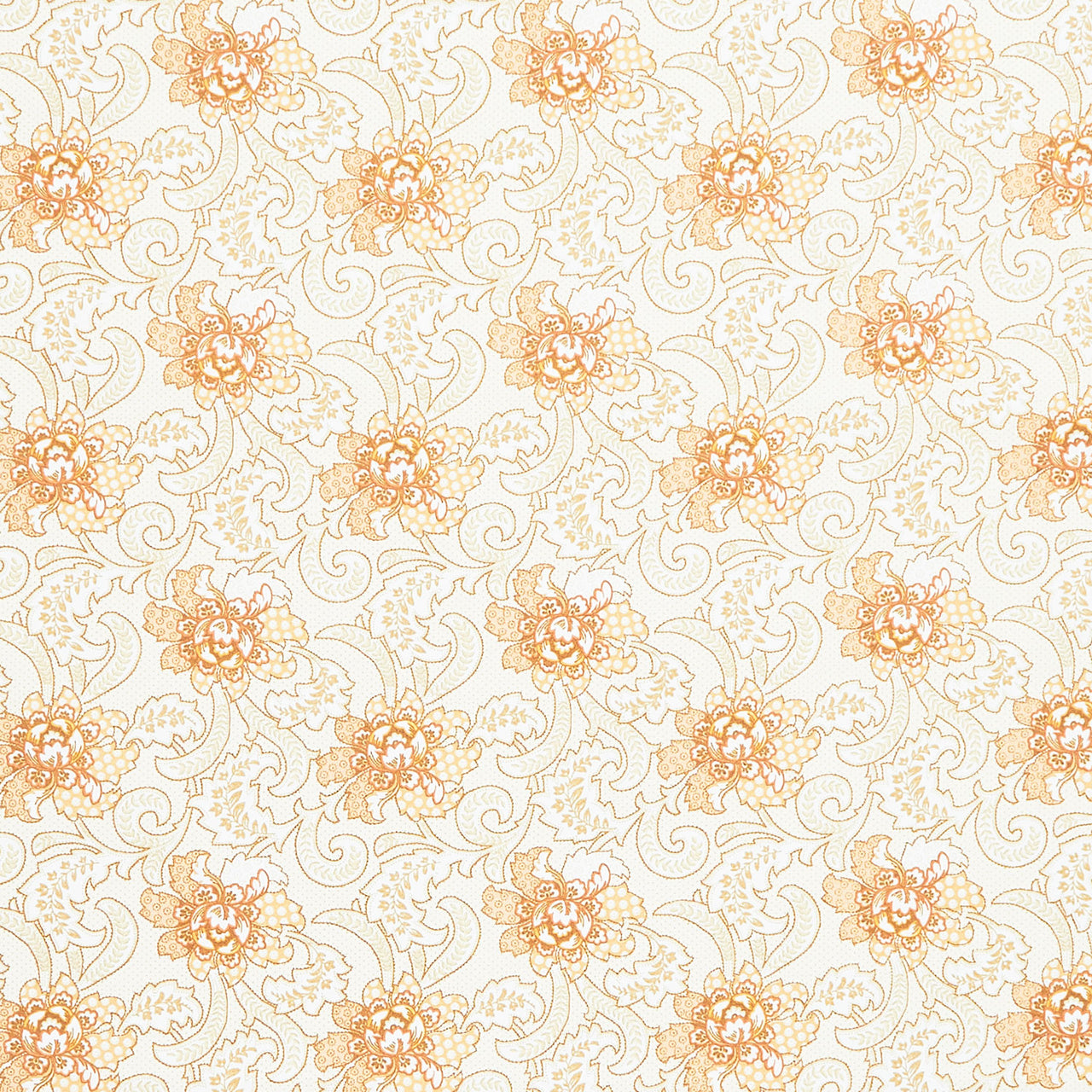 Sunwashed Romance 108" - Sylized Foulard Cream Yardage Primary Image