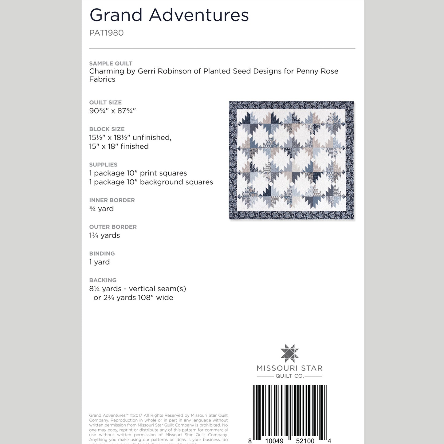 Digital Download - Grand Adventures Quilt Pattern by Missouri Star Alternative View #1