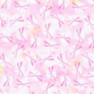 Dragonfly Dreams - Dragonfly Floral Pink Yardage