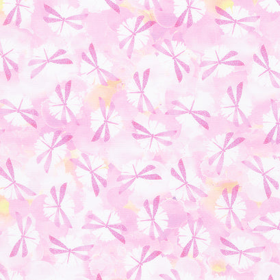 Dragonfly Dreams - Dragonfly Floral Pink Yardage