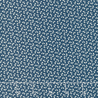 Indigo Cheddar - Tossed Leaf Indigo Yardage