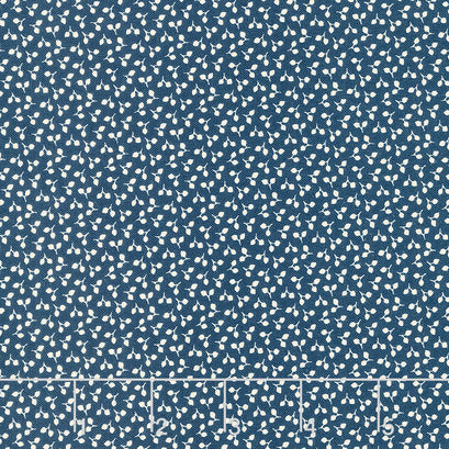 Indigo Cheddar - Tossed Leaf Indigo Yardage