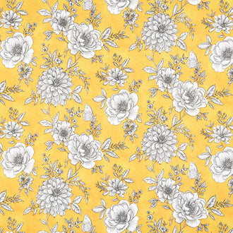 Belle - Enchanted Garden Yellow Yardage