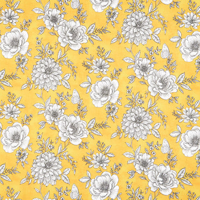 Belle - Enchanted Garden Yellow Yardage