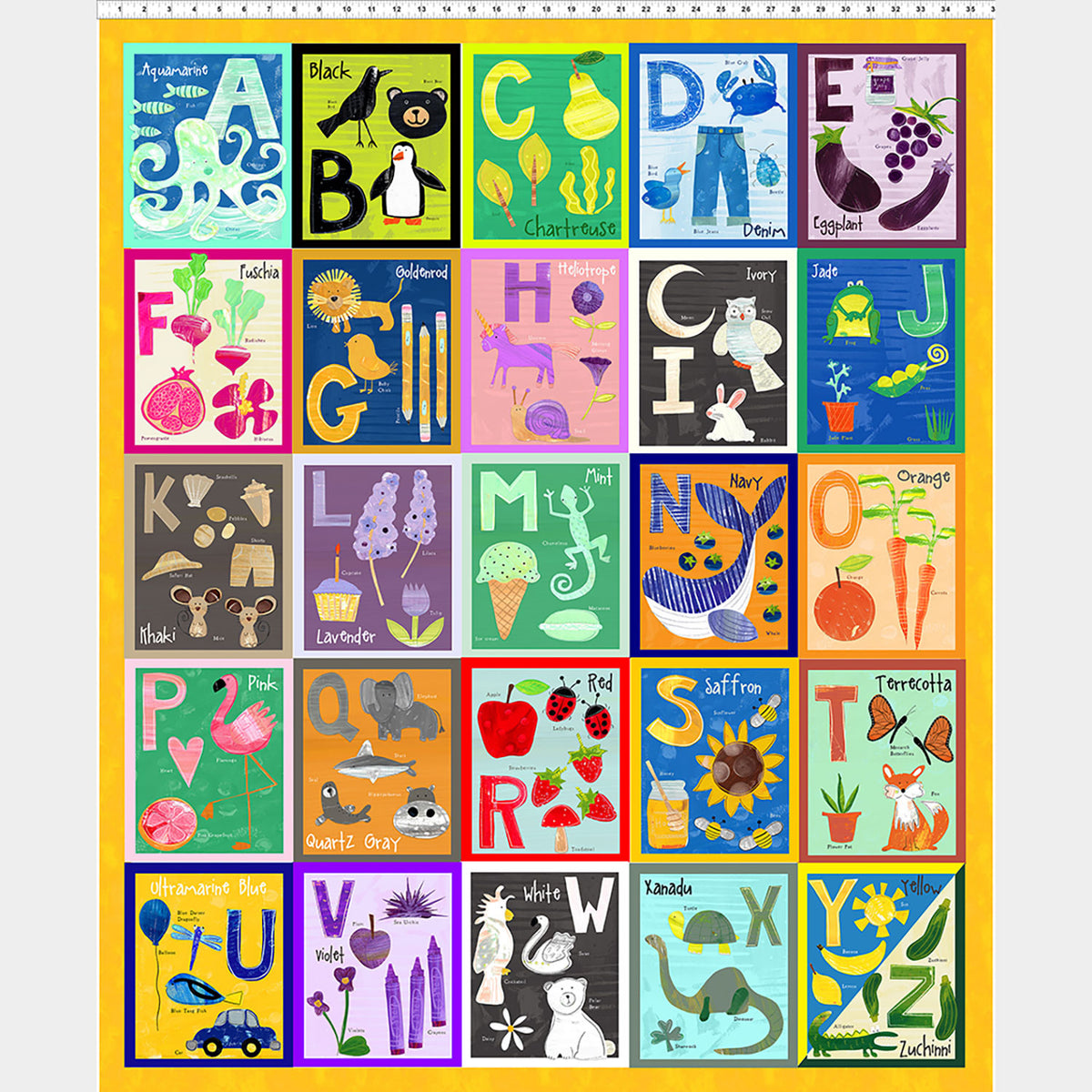 Abc Line Colorful ABC's Of Color - Alphabet Multi Panel