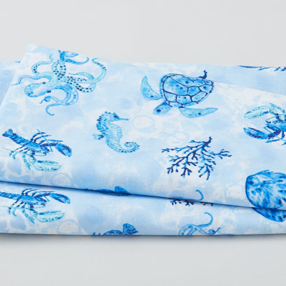 The Sea is Calling - Turtles Blue 2 Yard Cut