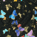 Wings of Gold - Tossed Butterflies Black Metallic Yardage Alternative View #1