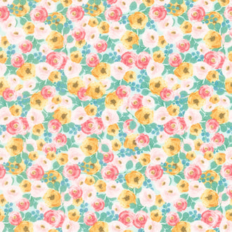 Spring Gardens - Sky Floral Yardage
