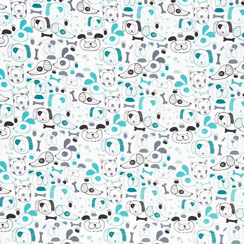 Oh Woof! - Woof That Way Teal Yardage Primary Image
