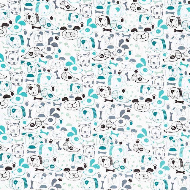Oh Woof! - Woof That Way Teal Yardage Primary Image