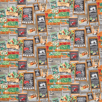 Farmall Farm to Table - Farmer’s Market Signs Multi Yardage