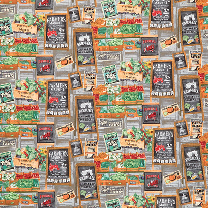 Farmall Farm to Table - Farmer’s Market Signs Multi Yardage