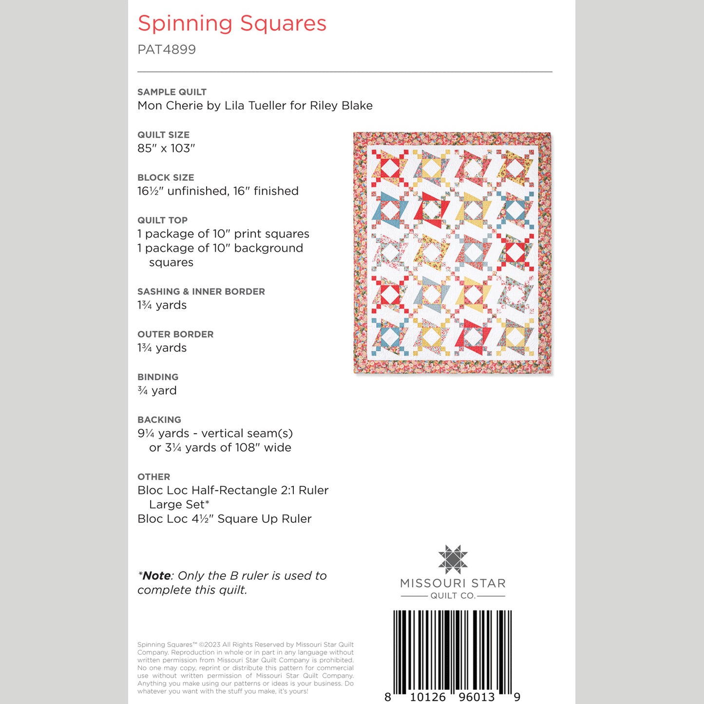 Digital Download - Spinning Squares Quilt Pattern by Missouri Star Alternative View #1