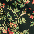 Merry Manor Metallic - Poinsettia Waltz Black Yardage Alternative View #1
