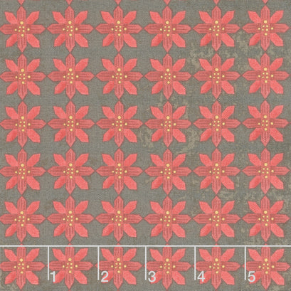 Kringle - Poinsettias Charcoal Yardage