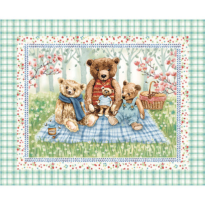 Much Loved Bear - Teddy Bear Picnic Multi Panel