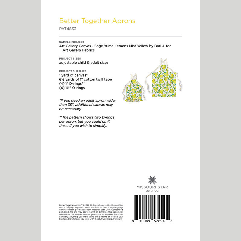 Digital Download - Better Together Aprons Pattern by Missouri Star Alternative View #1