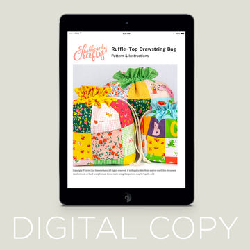 Digital Download - Patchwork Ruffle-Top Drawstring Bag Pattern Primary Image