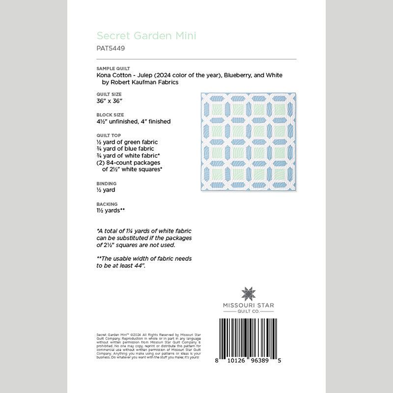 Digital Download - Secret Garden Mini Quilt Pattern by Missouri Star Alternative View #1