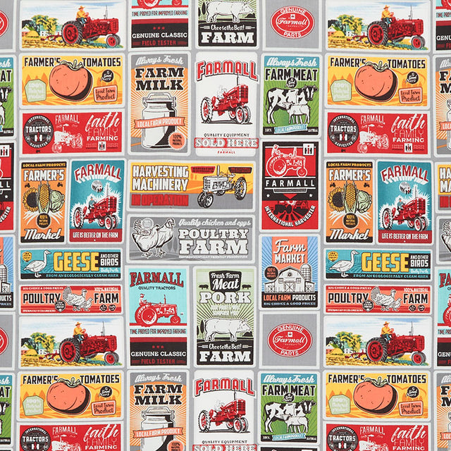 Farmall Farm To Table - Farm Vintage Posters Multi Yardage Primary Image