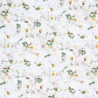 Hand Picked - Forget Me Not White Out White Yardage