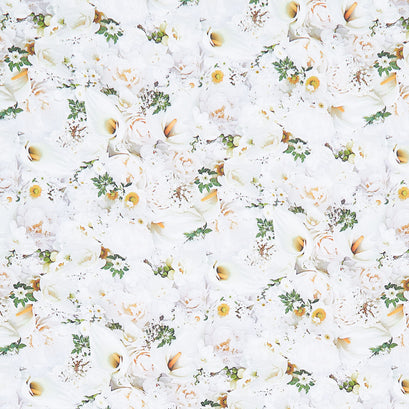 Hand Picked - Forget Me Not White Out White Yardage