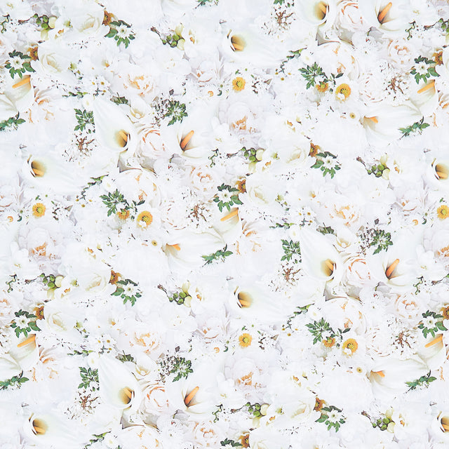 Hand Picked - Forget Me Not - White Out White Yardage Primary Image