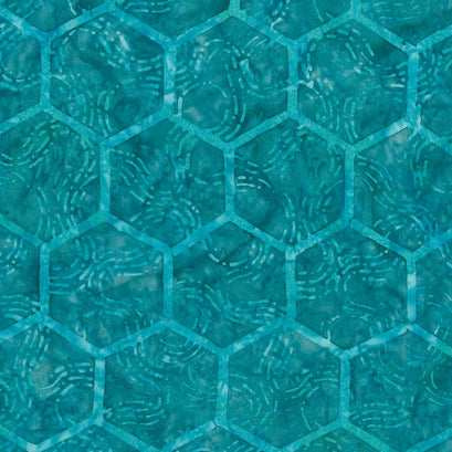 Chromatic Batiks - Hexies Teal Aruba Yardage