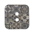 Recycled Coconut 35mm Square Print Button - Black Primary Image