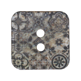 Recycled Coconut 35mm Square Print Button - Black