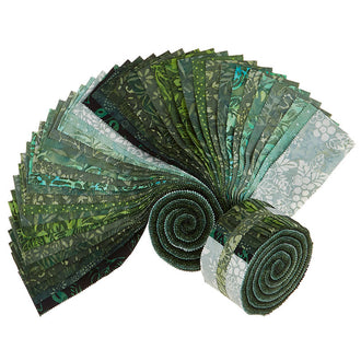 Java Batiks Forest Greens Favorites 2.5" Strips