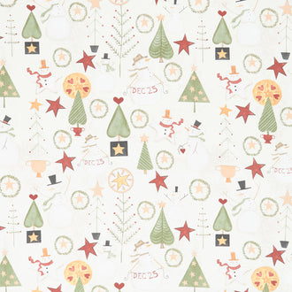 Kringle - Jacks and Trees Cream Yardage