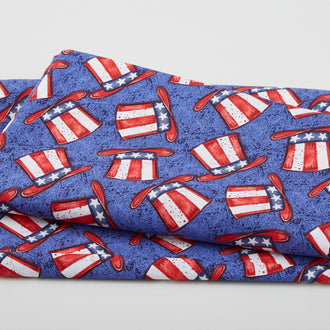 Patriotic Top Hat - Blue 2 Yard Cut