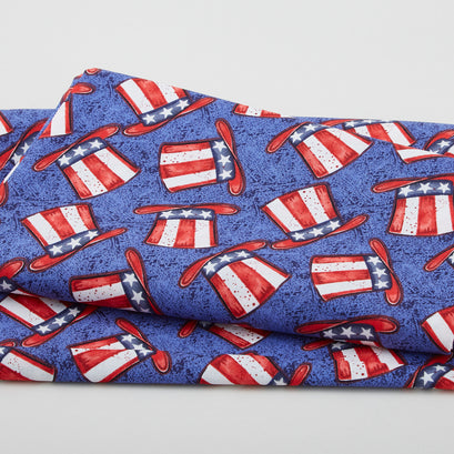 Patriotic Top Hat - Blue 2 Yard Cut