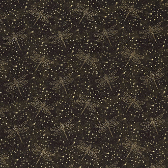 The Sun, the Moon, and the Stars! - Dragonflies Black Yardage