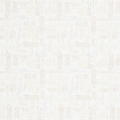 Hydrangea Mist - Word Toss Cream Yardage