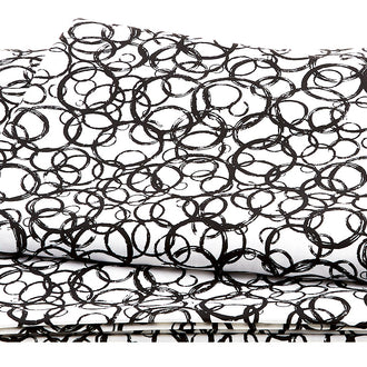 Black Tie 2 - Circles Black/White 108" Wide 3 Yard Cut