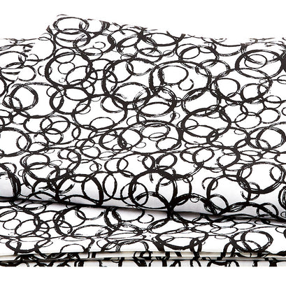 Black Tie 2 - Circles Black/White 108" Wide 3 Yard Cut