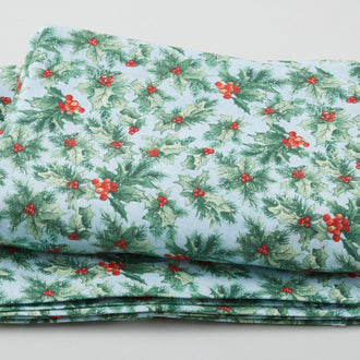 Winter Hollow - Holly Toss Blue 3 Yard Cut