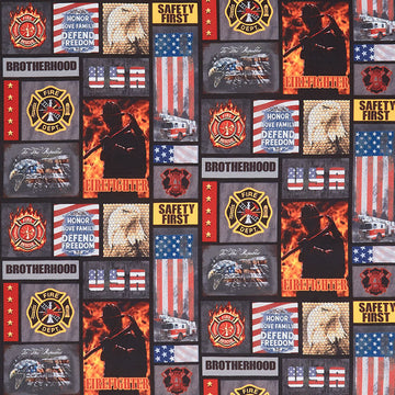 Service & Rescue - Firefighter Block Multi Yardage Primary Image