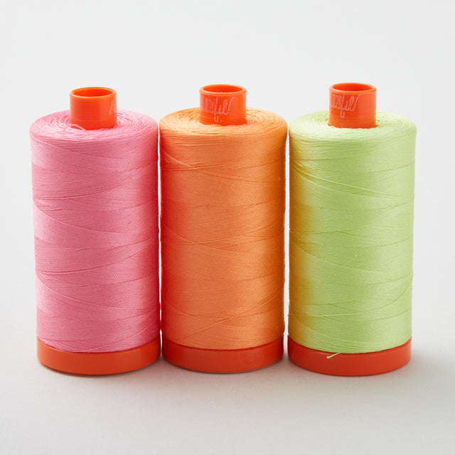 AURIfil Tula Pink Neons & Neutrals 50WT Cotton Thread Collection - 3 Large Spool Pack Primary Image