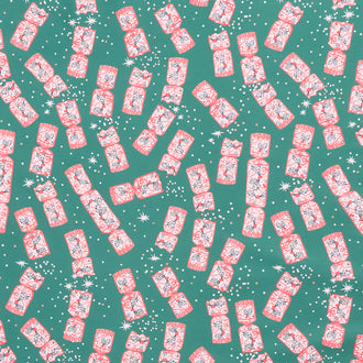 Merry Kitchmas - Crackers Green Yardage