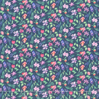 Deborah's Garden - Mini Pack Floral Navy Multi Yardage
