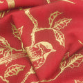 Holiday Flourish Holiday - Birds Crimson Metallic Yardage Alternative View #1