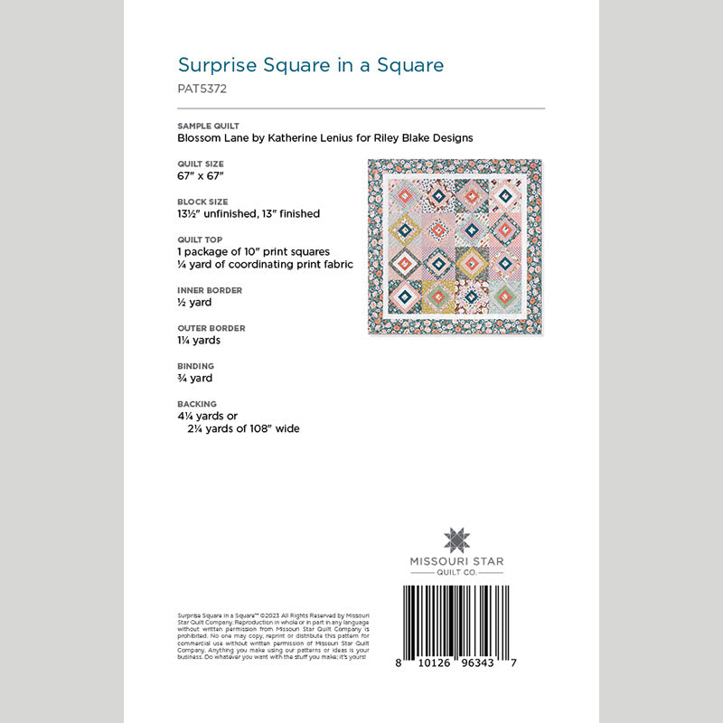 Surprise Square in a Square Quilt Pattern by Missouri Star